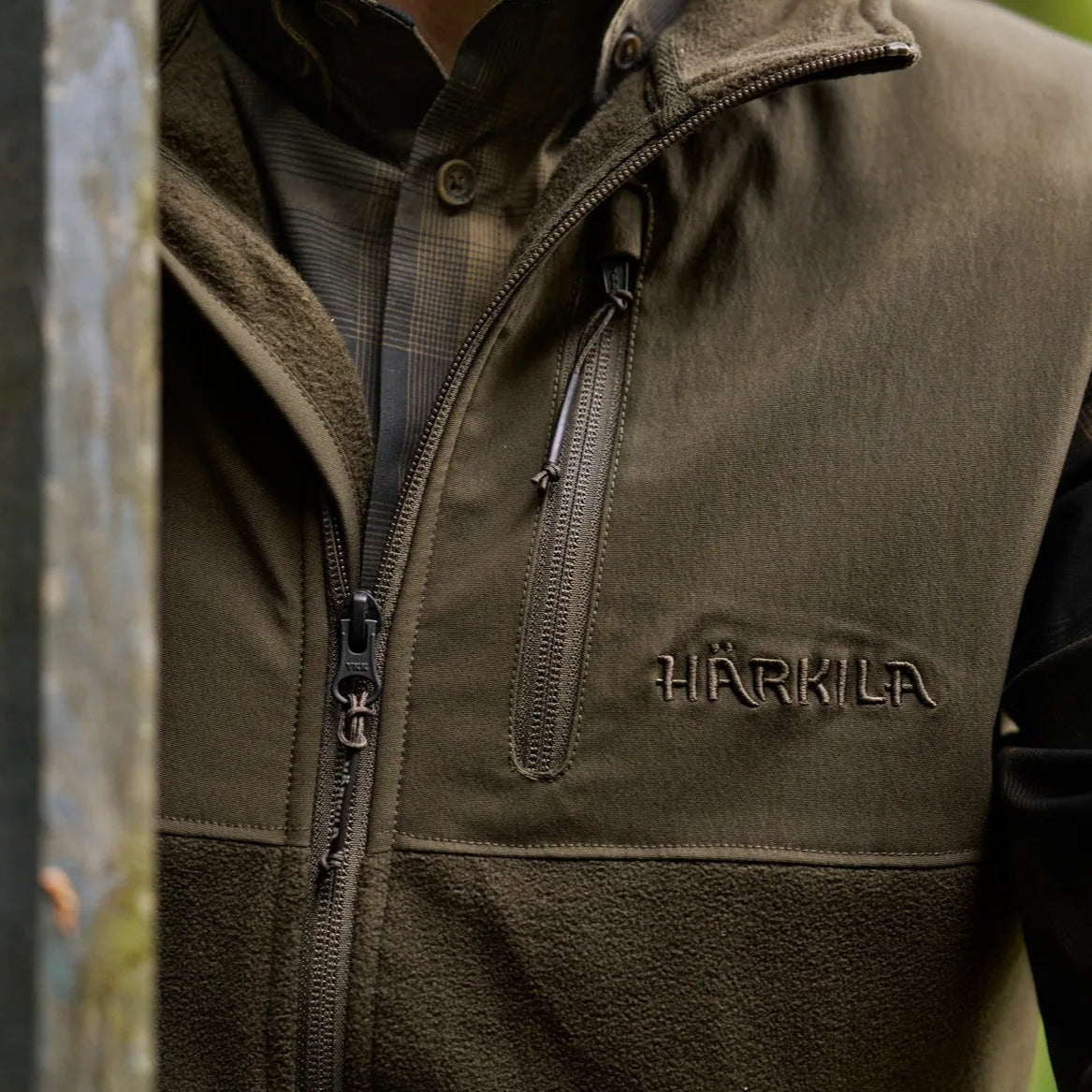Härkila fjell fleece vest hunting green / willow green