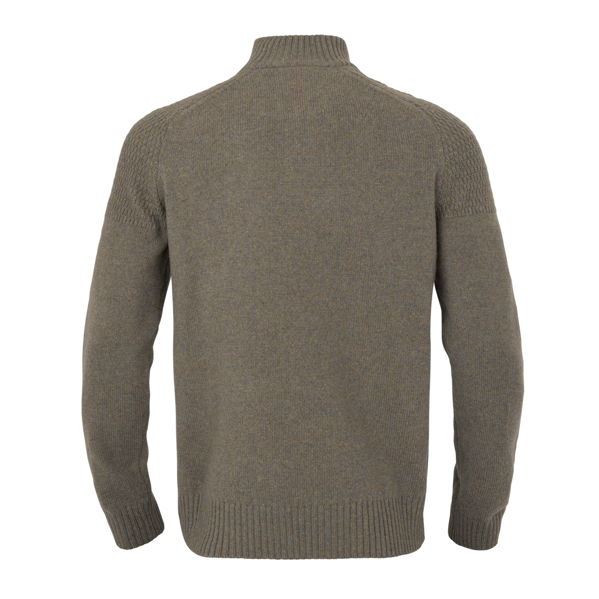 Vincent merino pullover med halv lynlås Dark sand