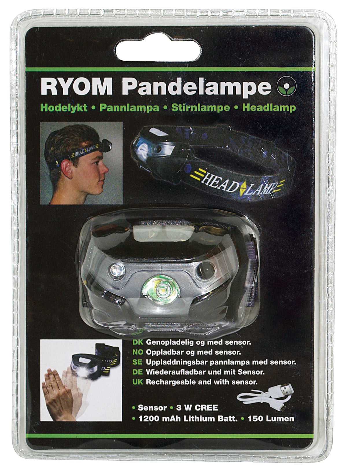 Ryom Pandelampe Genopladelig