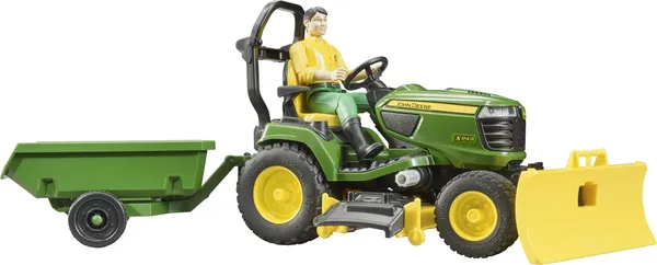 Bruder John Deere havetraktor med anhænger og gartner