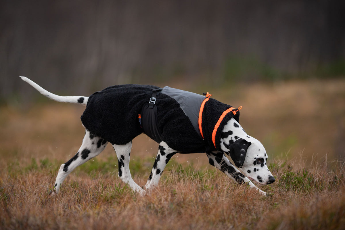 Trekking fleece jacket, black/orange
