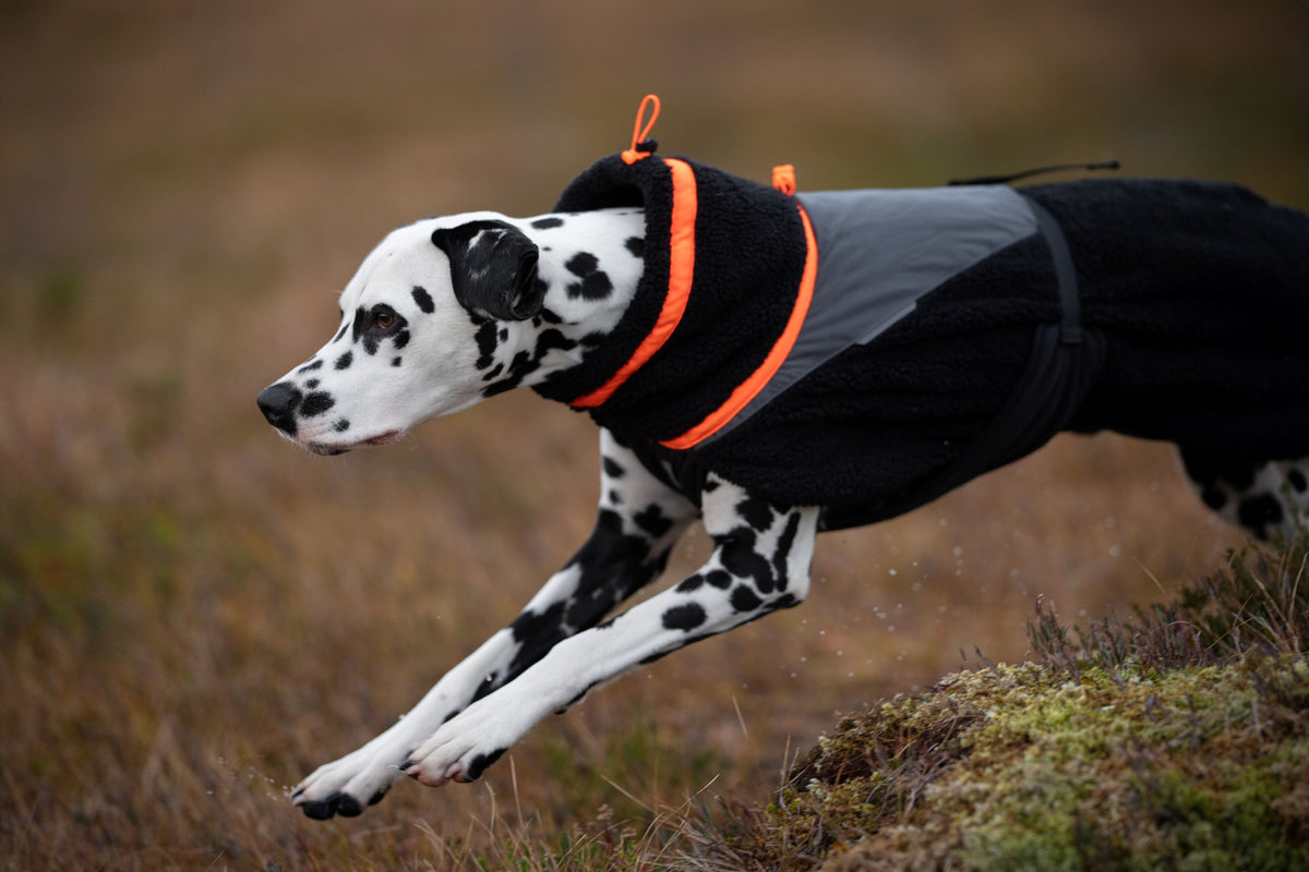 Trekking fleece jacket, black/orange