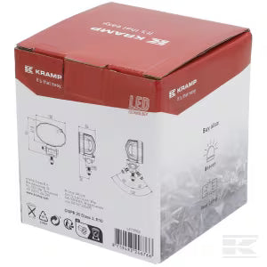 LED arbejdslygte, 20W, 3000 lumen, oval, hvid