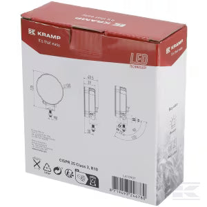 LED arbejdslygte, 27W, 3420 lumen, rund, hvid