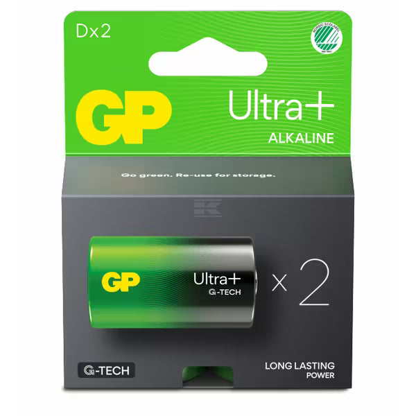GP Batteri, D (LR20) 2 stk.