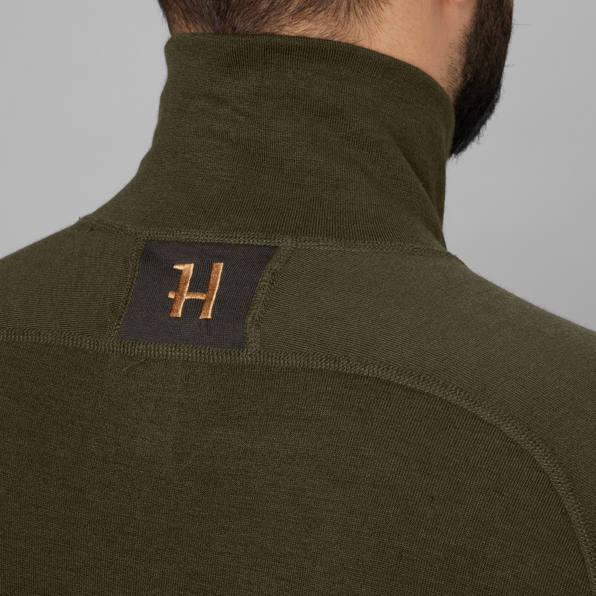 Härkila Base Warm zip neck Gillow Green/Shadow Brown