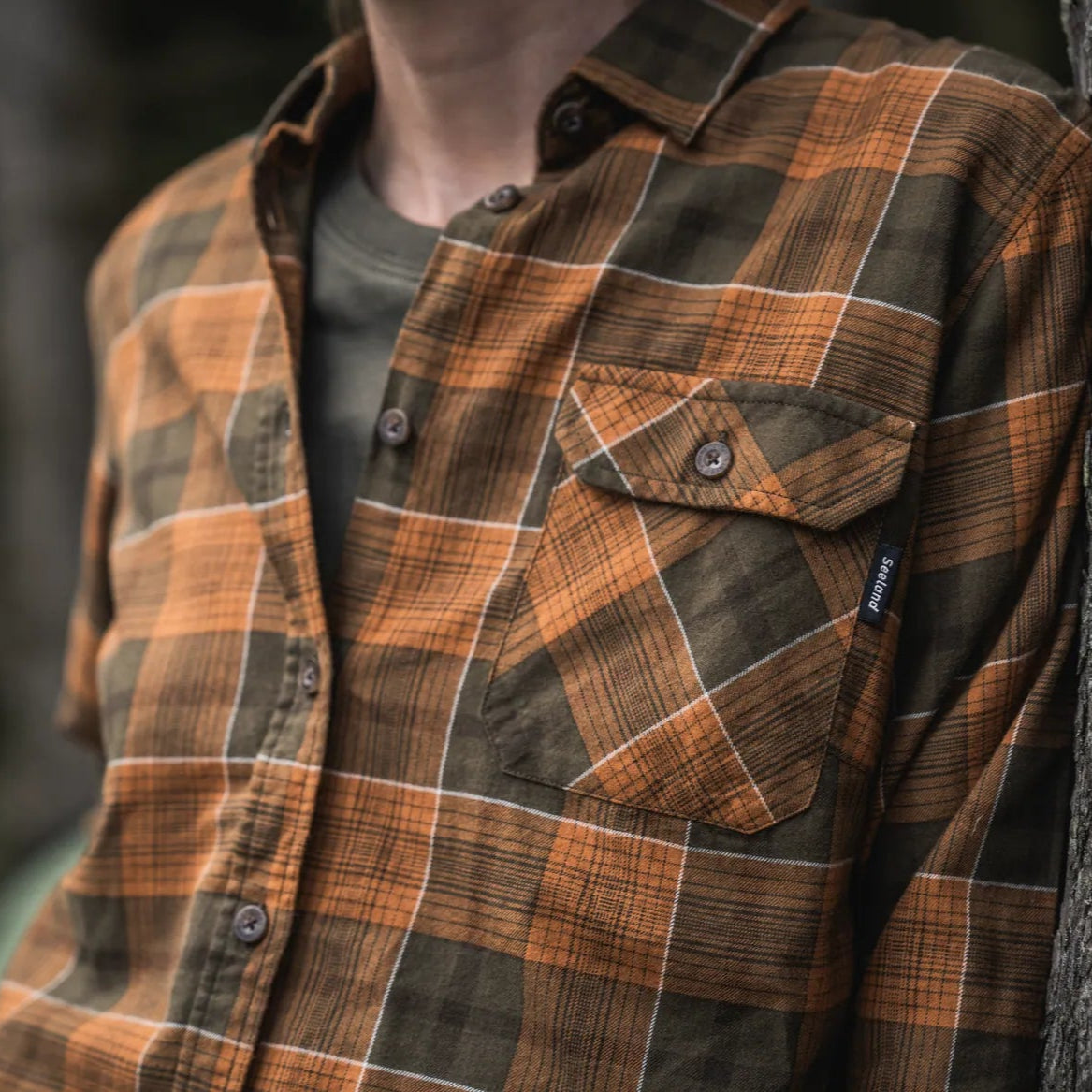 Seeland Skye Flannel skjorte Grizzly brown/terracotta check woman