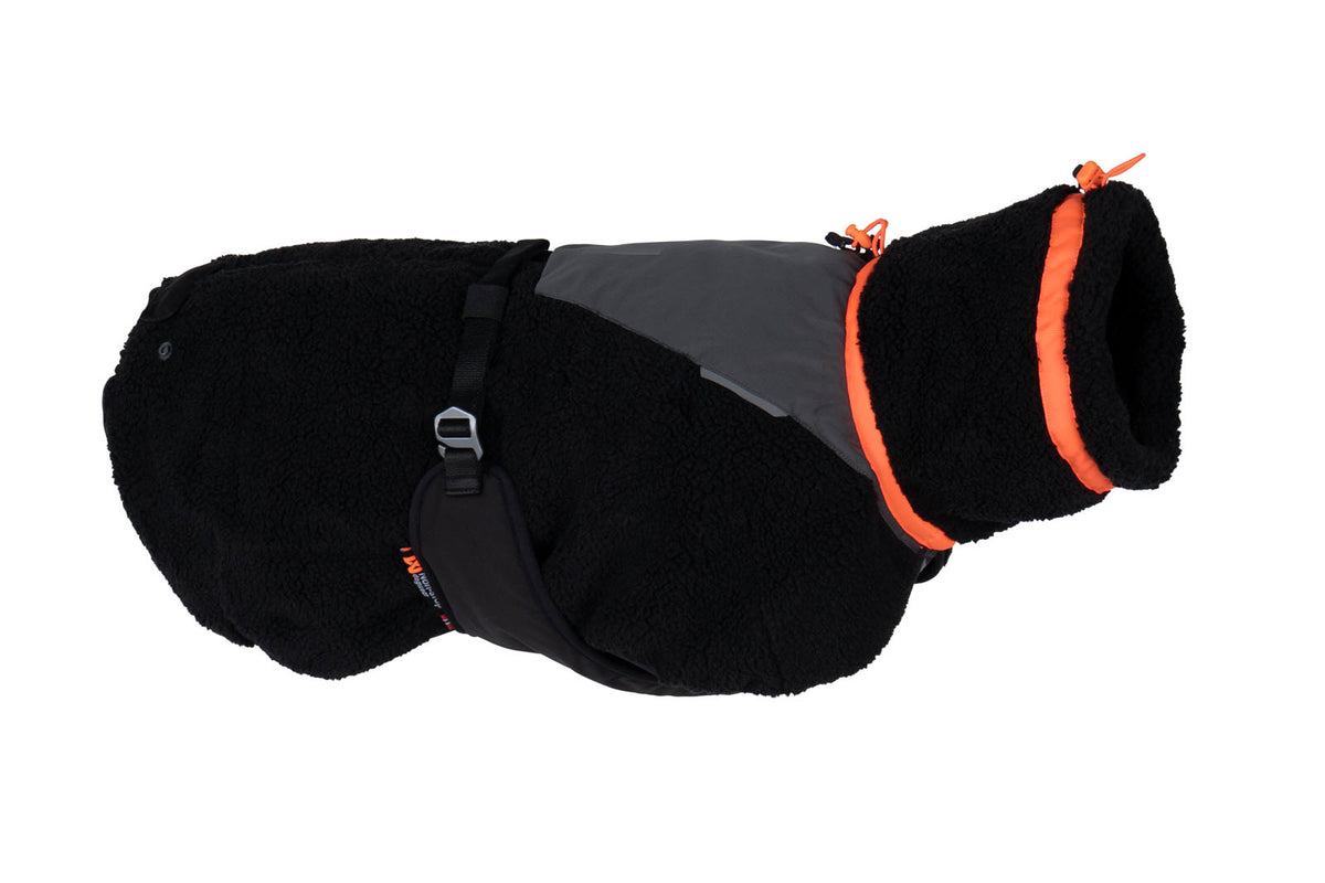 Trekking fleece jacket, black/orange