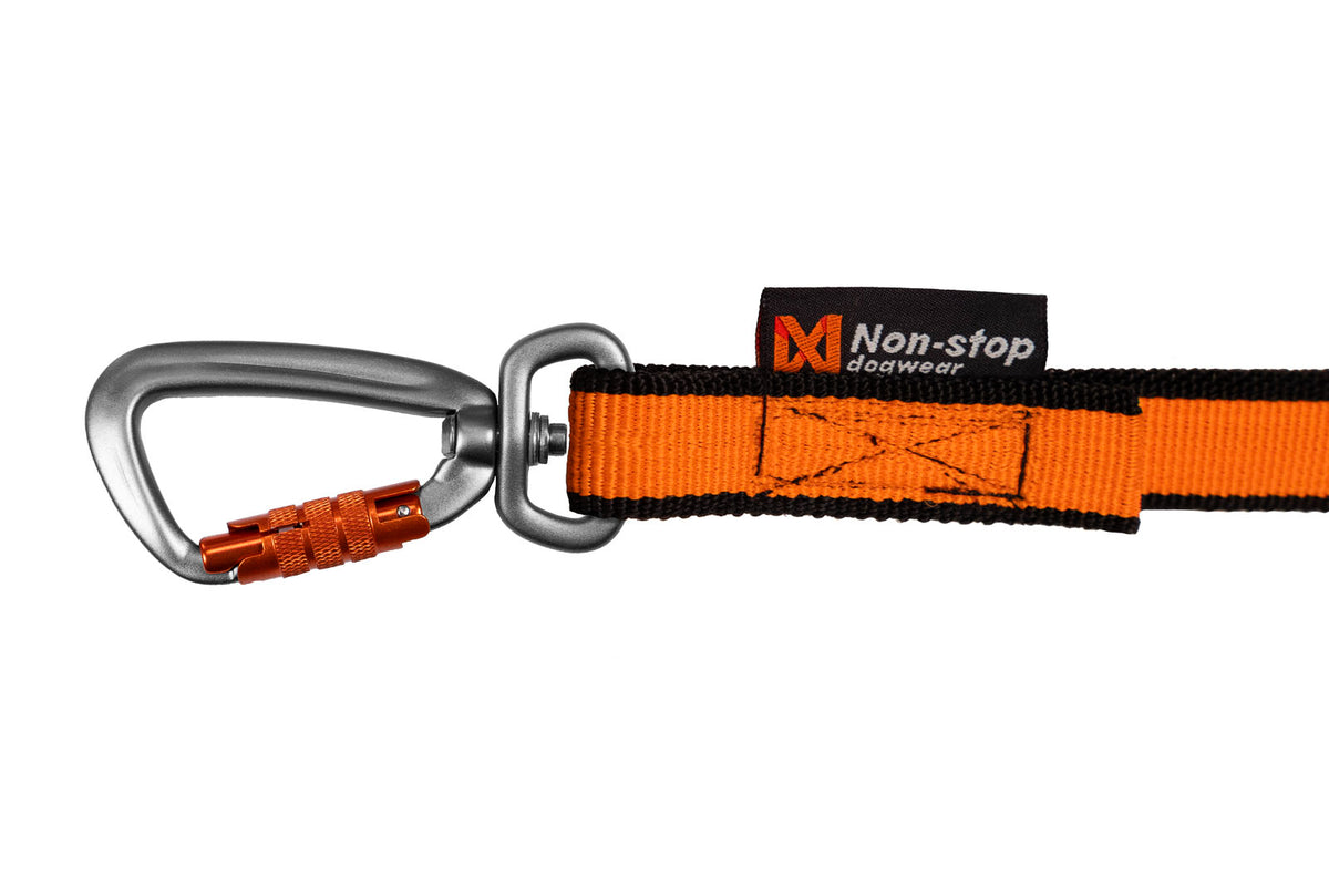 Non-Stop Bungee leash, black/orange, 2.0m/23mm