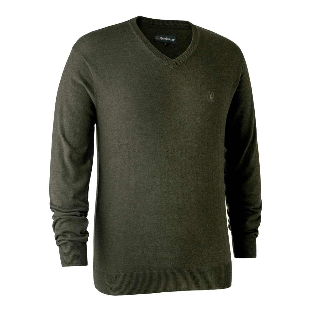 Deerhunter Kingston Striktrøje V-hals Green Melange